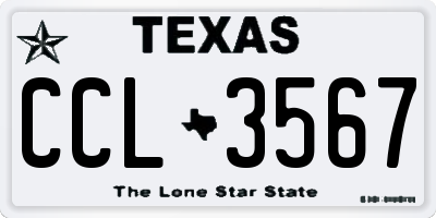 TX license plate CCL3567