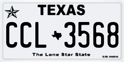 TX license plate CCL3568