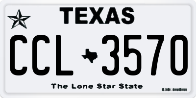 TX license plate CCL3570