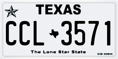 TX license plate CCL3571