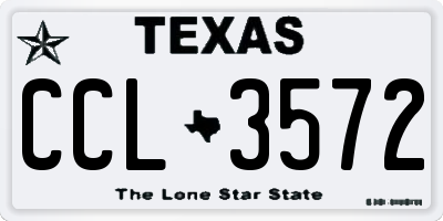 TX license plate CCL3572