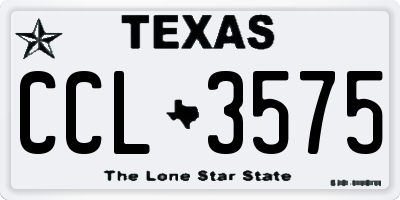 TX license plate CCL3575