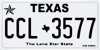 TX license plate CCL3577