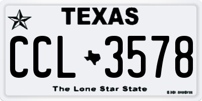 TX license plate CCL3578