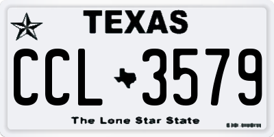 TX license plate CCL3579