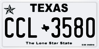 TX license plate CCL3580