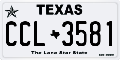 TX license plate CCL3581