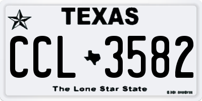 TX license plate CCL3582