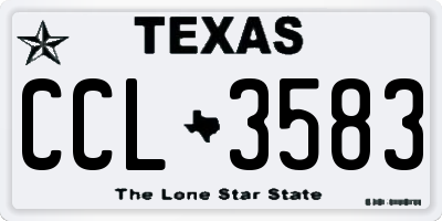 TX license plate CCL3583