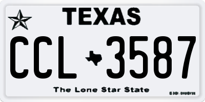 TX license plate CCL3587