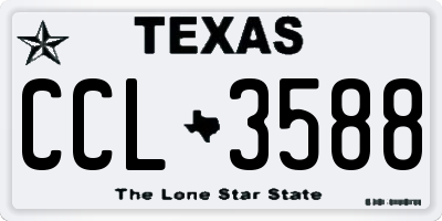 TX license plate CCL3588