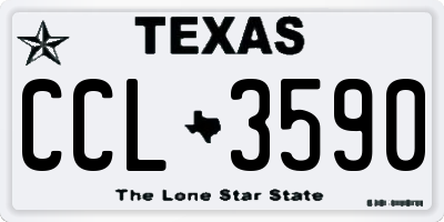 TX license plate CCL3590