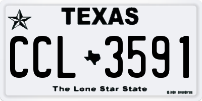 TX license plate CCL3591