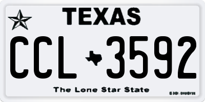 TX license plate CCL3592