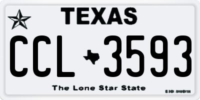 TX license plate CCL3593