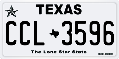 TX license plate CCL3596