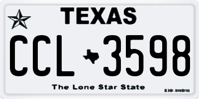 TX license plate CCL3598