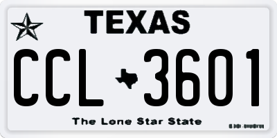 TX license plate CCL3601