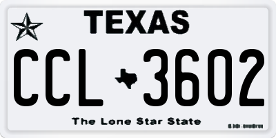 TX license plate CCL3602
