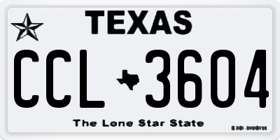 TX license plate CCL3604