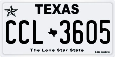 TX license plate CCL3605