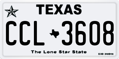 TX license plate CCL3608
