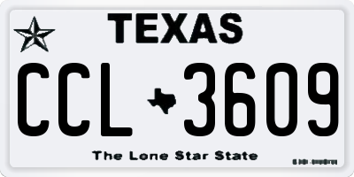 TX license plate CCL3609