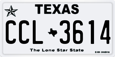 TX license plate CCL3614
