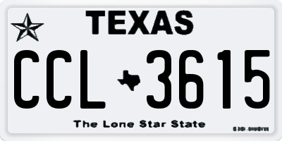TX license plate CCL3615