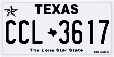 TX license plate CCL3617