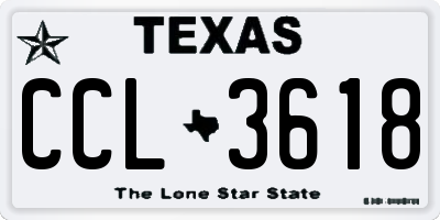 TX license plate CCL3618