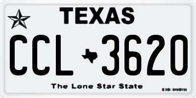 TX license plate CCL3620