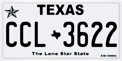 TX license plate CCL3622