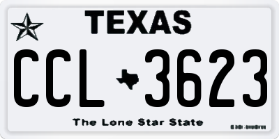 TX license plate CCL3623