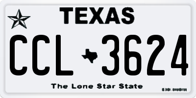TX license plate CCL3624