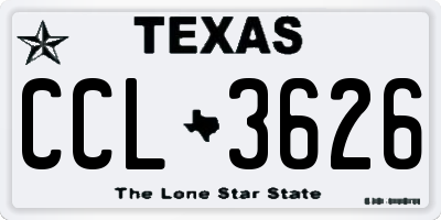 TX license plate CCL3626