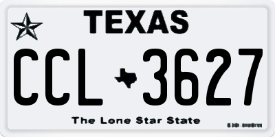 TX license plate CCL3627