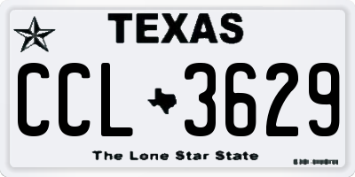 TX license plate CCL3629