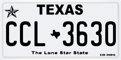 TX license plate CCL3630