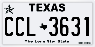 TX license plate CCL3631