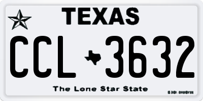 TX license plate CCL3632