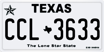 TX license plate CCL3633
