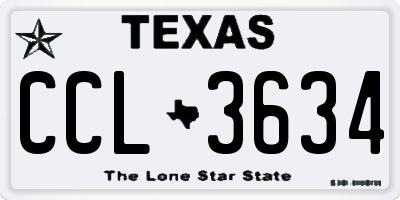 TX license plate CCL3634
