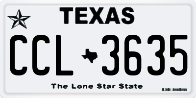 TX license plate CCL3635