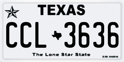 TX license plate CCL3636