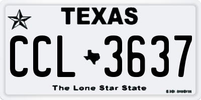 TX license plate CCL3637