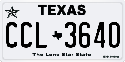 TX license plate CCL3640