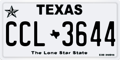 TX license plate CCL3644