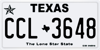 TX license plate CCL3648