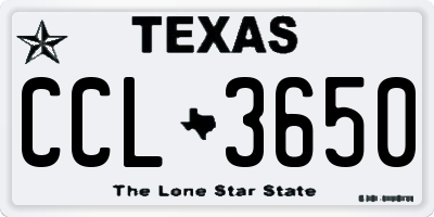 TX license plate CCL3650